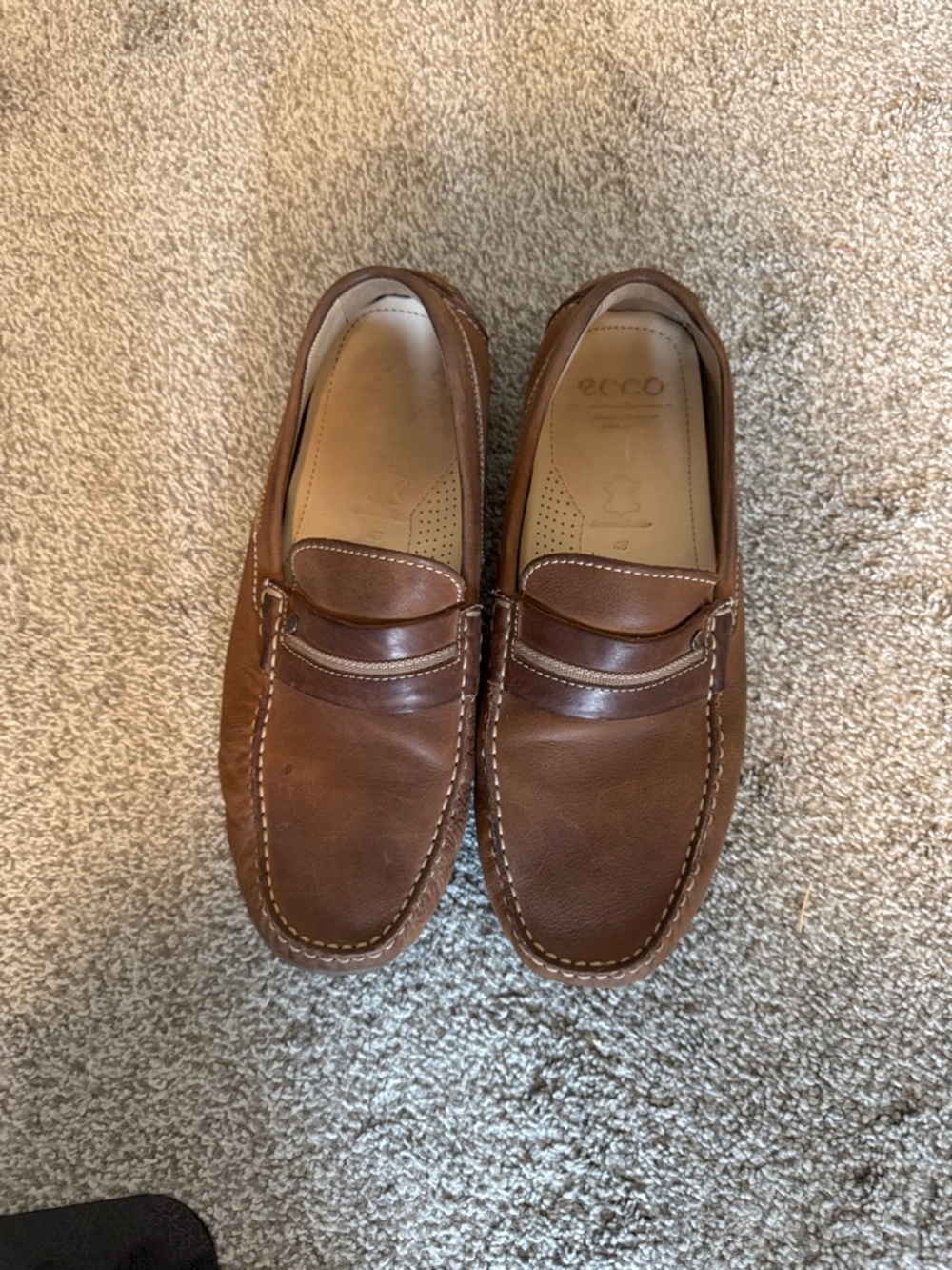 Ecco Men’s Tan Brown Leather Penny Loafers
